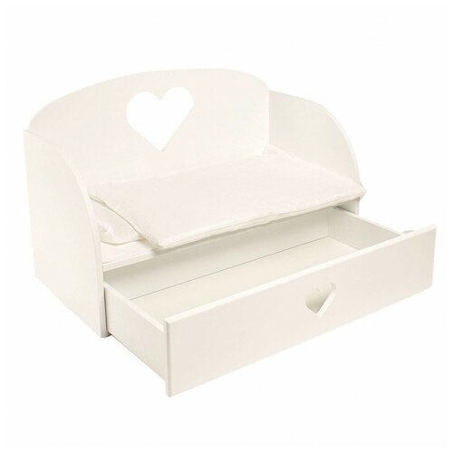 фото Paremo диван-кровать для кукол сердце (pfd120) белый