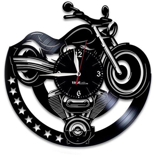 фото Часы из виниловой пластинки (c) vinyllab мотоцикл