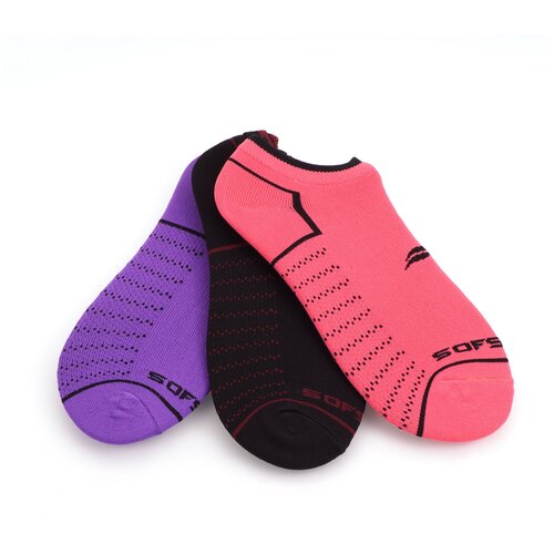 фото Носки для бега женские sofsole, 3 пары (розовые, черные, фиолетовые), размер 35-41 sof sole