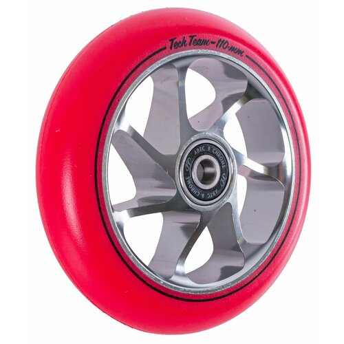 фото Колесо для самоката x-treme 110*24мм 7w, red techteam