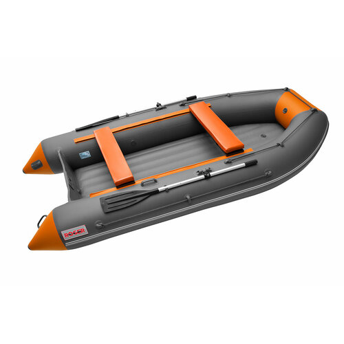 фото Лодка надувная пвх под мотор roger zefir 3500 lt, лодка роджер нднд малый киль (графит-оранжевый)