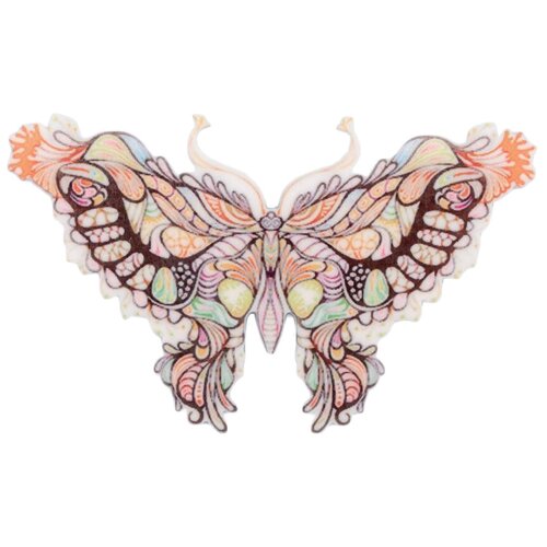фото Значок бижутерный бабочка (замок-булавка, разноцветный) 52327 otokodesign