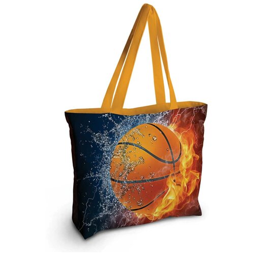 фото Текстильная сумка на молнии joyarty "баскетбольная стихия"
