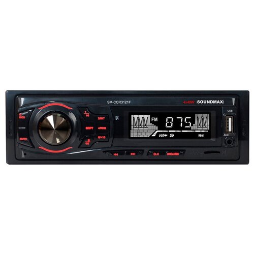 фото Автомагнитола soundmax sm- ccr3121f (черный/красный) telefunken