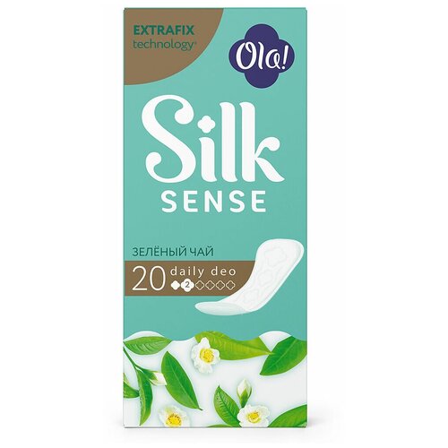 Ola! прокладки ежедневные Silk Sense Daily Deo Зеленый чай, 2 капли, 60 шт.