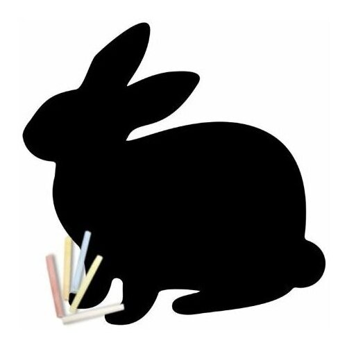 фото Магнитная меловая доска doski4you зайчик для рисования на холодильник + мел / детская грифельная черная