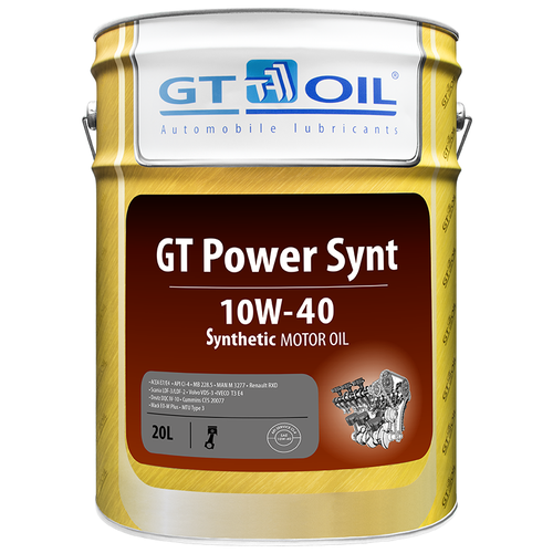 фото Синтетическое моторное масло gt oil gt power synt 10w-40, 20 л