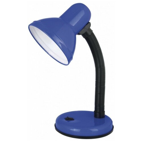 фото Лампа офисная ultraflash uf-301p с06 12369, e27, 60 вт, цвет арматуры: черный, цвет плафона/абажура: синий