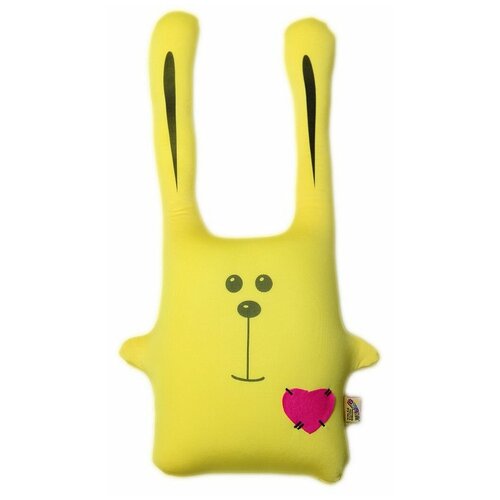 фото Подушка-игрушка антистресс штучки, к которым тянутся ручки заяц ушастик желтый 43 см