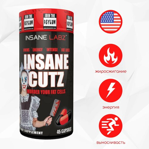 фото Жиросжигатель insane cuts для похудения и сушки, 45 кап insane labz