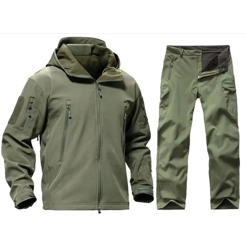 фото Боевой тактический костюм на флисе softshell оливковый размер 52 без бренда