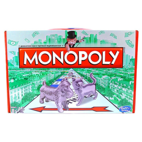 фото Игра настольная монополия классическая версия с котиком, 27х27 см./настольная игра монополия/ монополия классическая toys