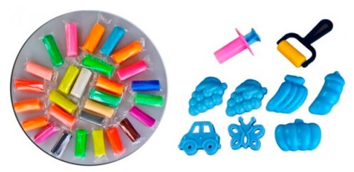 Масса для лепки Color Puppy 28 цветов 785 г с формочками и инструментами (63783) Масса для лепки Color Puppy 28 цветов 785 г с формочками и инструментами (63783)