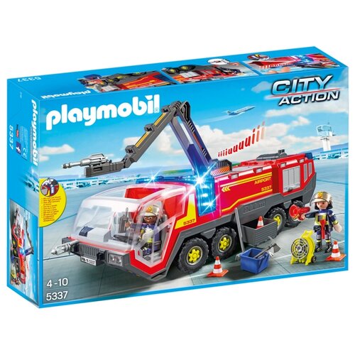 фото Набор с элементами конструктора playmobil city action 5337 пожарная машина аэропорта