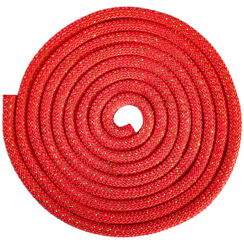 фото Скакалка для художественной гимнастики rgj-304, 3м, красный/золотой, с люрексом amely