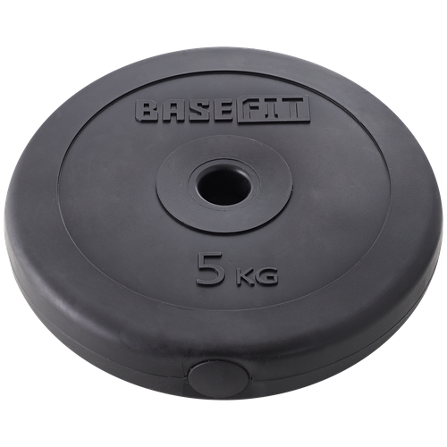 фото Диск пластиковый basefit bb-203 5 кг, d=26 мм, черный, 2 шт.