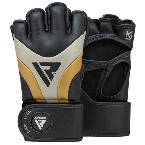 фото Перчатки мма rdx t17 aura grappling gloves искусственная кожа черный цвет черный размер l rdx,rdx
