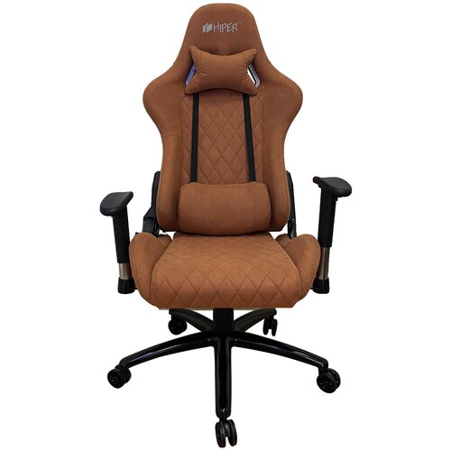 фото Компьютерное кресло hiper hgs-116 игровое, обивка: текстиль, цвет: коричневый