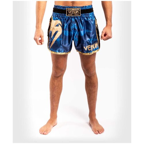 фото Шорты мужские муай-тай venum giant camo muay thai shorts - blue/gold цвет синий размер l