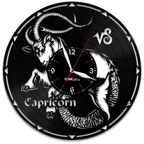 фото Часы из виниловой пластинки (c) vinyllab знак зодиака «козерог»