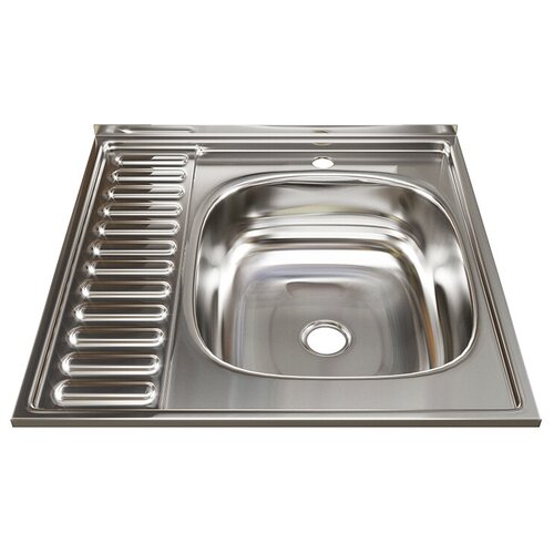 Накладная кухонная мойка 60 см Mixline 60х60 (0,4) 1 1/2 правая нержавеющая сталь/глянец