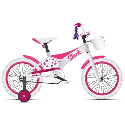 фото Велосипед stark tanuki 18 girl 2021 белый/розовый one size