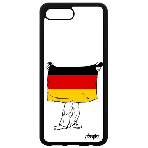 фото Чехол на смартфон honor 10, "флаг германии с руками" туризм государственный utaupia