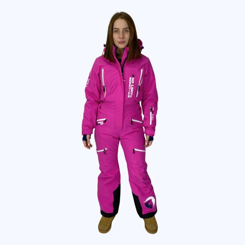 фото Комбинезон snow headquarter для сноубординга, зимний, силуэт полуприлегающий, карман для ски-пасса, мембранный, утепленный, водонепроницаемый, размер l, розовый