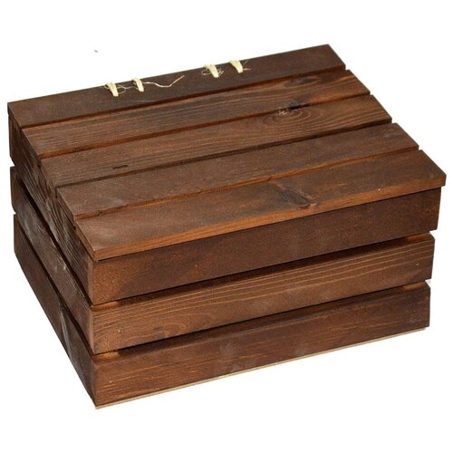 фото Ящик из дерева с крышкой коричневый glwood