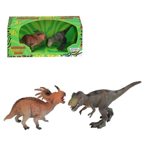 фото Игровой набор детский "динозавры" тм "компания друзей", серия "животные планеты земля", 2шт, в/к 31*11*14см.