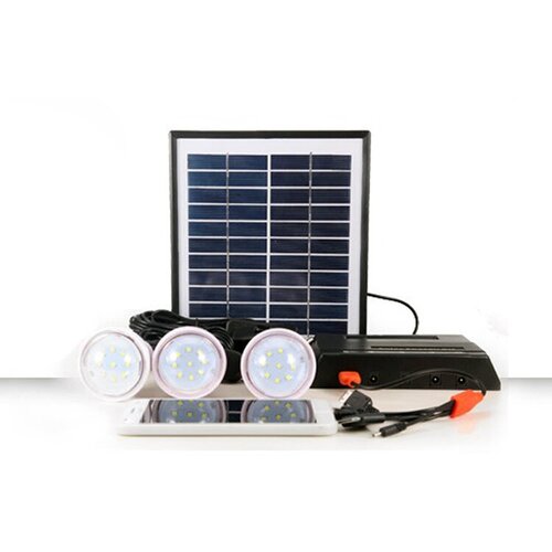 фото Фонарь кемпинговый аккумуляторный на солнечной батарее, usb, 3 led лампы, 4000 mah эко-свет