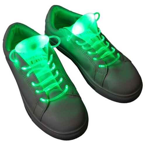 фото Светящиеся шнурки, 1 пара, зелёный, moscowcycling show-gr