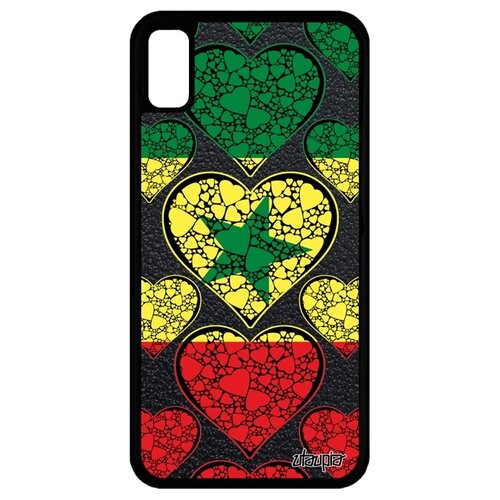 фото Чехол на мобильный apple iphone xr, "флаг сенегала с сердцем" страна путешествие utaupia