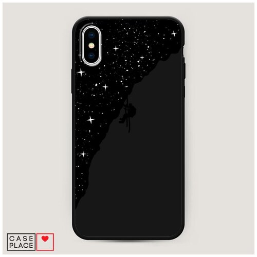 фото Чехол силиконовый матовый iphone xs max (10s max) скалолаз в космосе case place