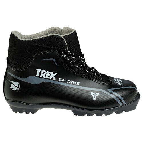 фото Ботинки лыжные trek sportiks nnn ик, цвет чёрный, лого серый, размер 46 qwen