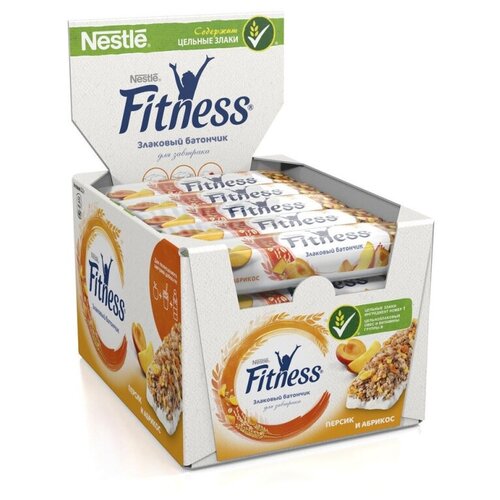 фото Батончик мюсли fitness злаковый,персик,абрикос, витамины, 16штx23.5г/уп nestle fitness