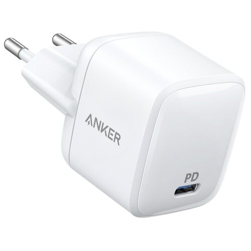 фото Сетевое зарядное устройство anker power port 3 20w разъем usb-c, белый