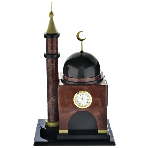 фото Часы настольные из долерита и лемезита "мечеть" русь великая
