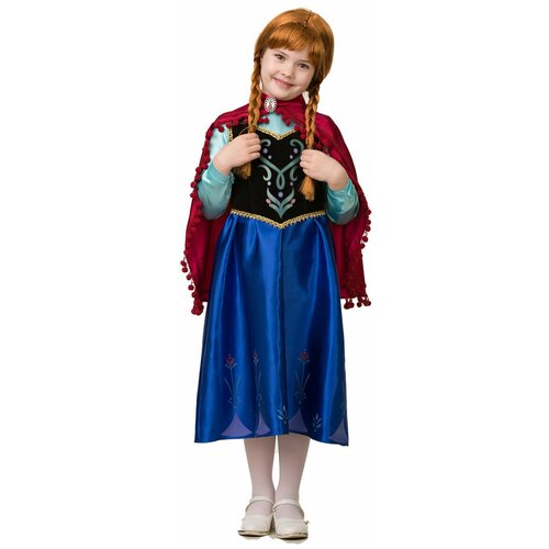 фото Костюм принцесса анна (холодное сердце) детский батик 38 (146 см) (платье, жилет, плащ, парик)