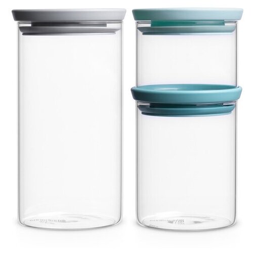 фото Brabantia набор модульных стеклянных банок 3шт