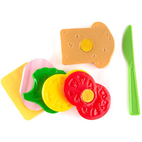 фото Набор продуктов с посудой пластмастер бутерброд 21031 разноцветный