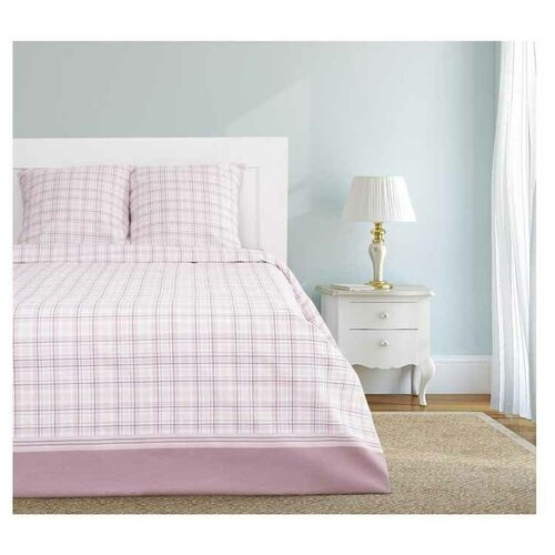 фото Постельное белье 2-спальное этель клетка, бязь, 2 наволочки 70 х 70 см, розовый