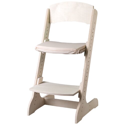 фото Набор: растущий стул alpika-brand eco materials сlassic, natural плюс подушка на сидение крем-брюле