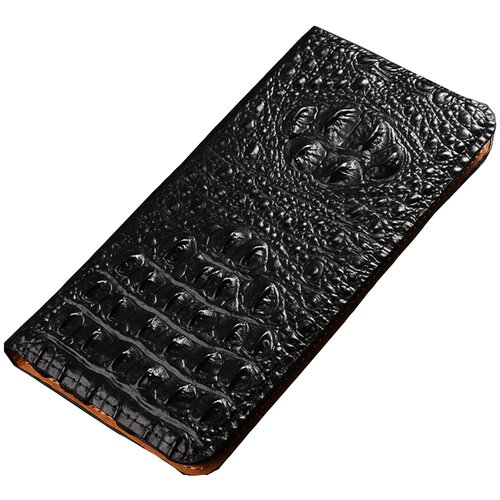 фото Чехол-книжка mypads для samsung galaxy s21 ultra из натуральной кожи с объёмным 3d рельефом спинки кожи крокодила роскошный эксклюзивный черный.