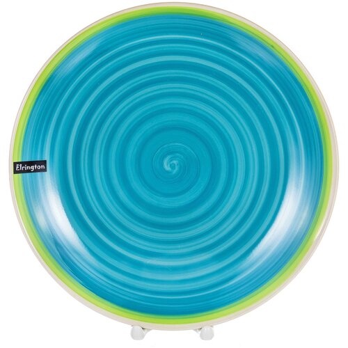 фото Elrington тарелка обеденная весенняя капель 27 см белый/голубой/зеленый