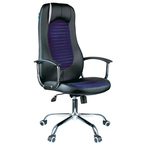 фото Компьютерное кресло helmi hl-e93 fitness для руководителя, обивка: текстиль/искусственная кожа, цвет: черный/синий