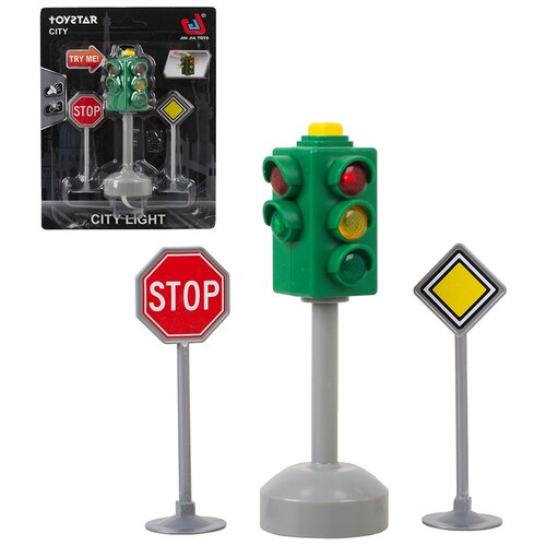 фото Игровой набор "светофор", с дорожными знаками, световые эффекты tong de