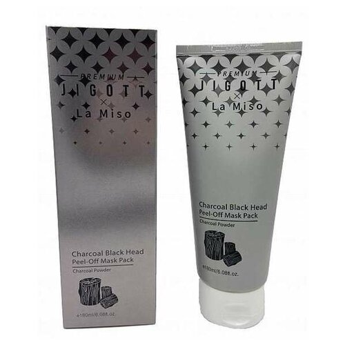 Купить Маска-пленка для лица очищающая с углем Jigott Premium х La Miso Charcoal Black Head Peel-Off Mask Pack, Jigott&La Miso