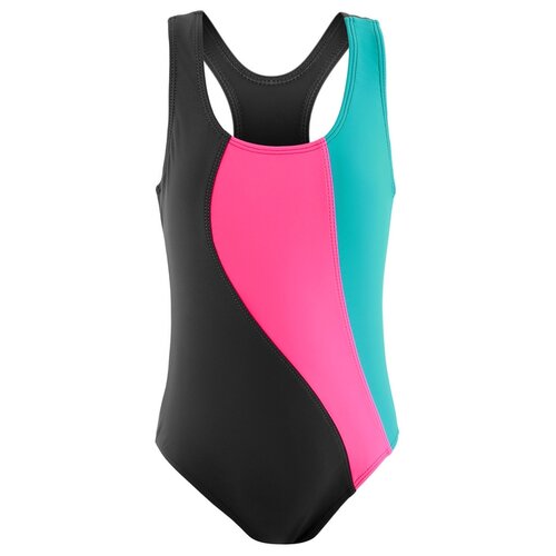 фото Купальник для плавания сплошной волна, тёмно-серый/розовый /лагуна, размер 30 onlitop 4609165 .