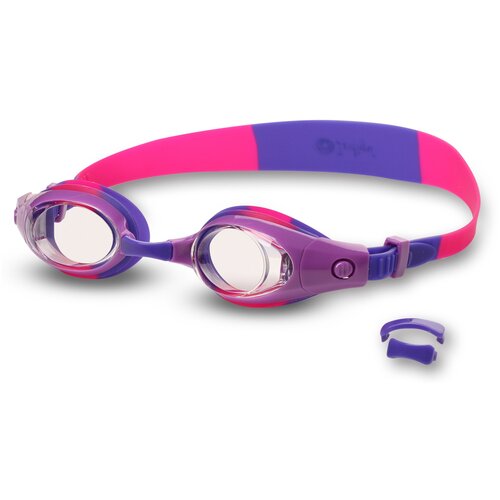 фото Очки для плавания детские indigo plum сменная переносица s967f фиолетово-сине-розовый
